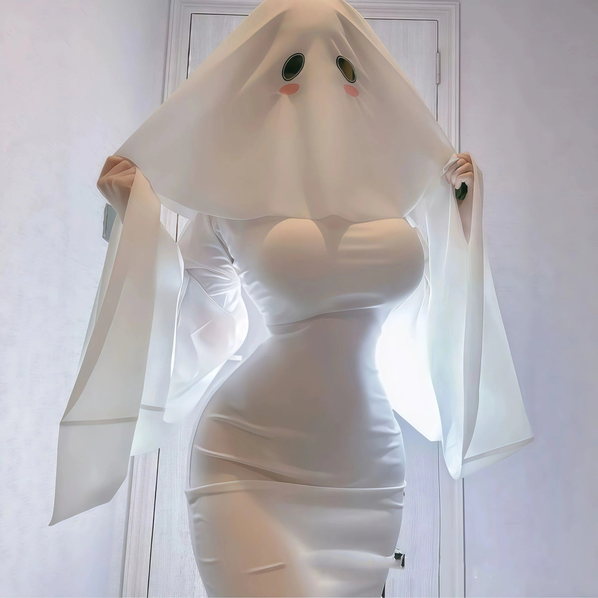 Ghost Veil Bodycon Costume Set