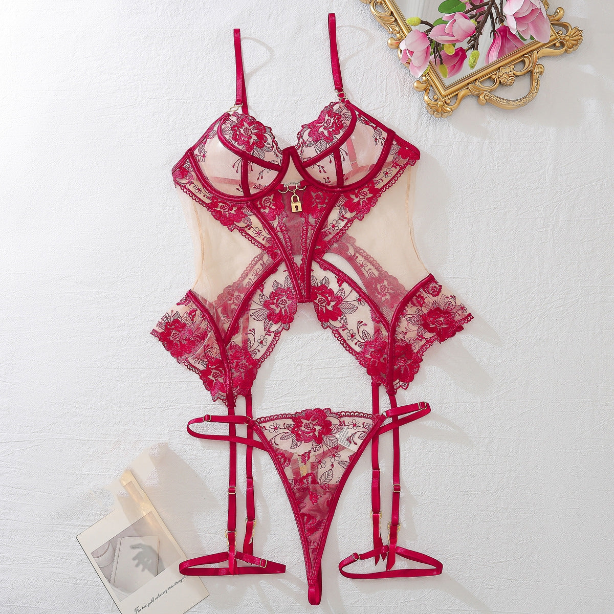Sheer Lace Tease Lingerie Set