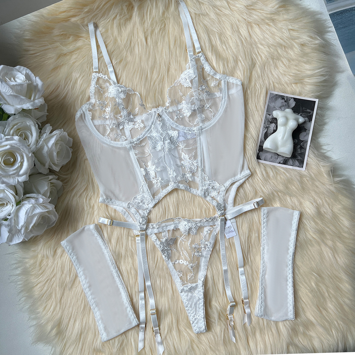 Embroidered Sheer Lingerie