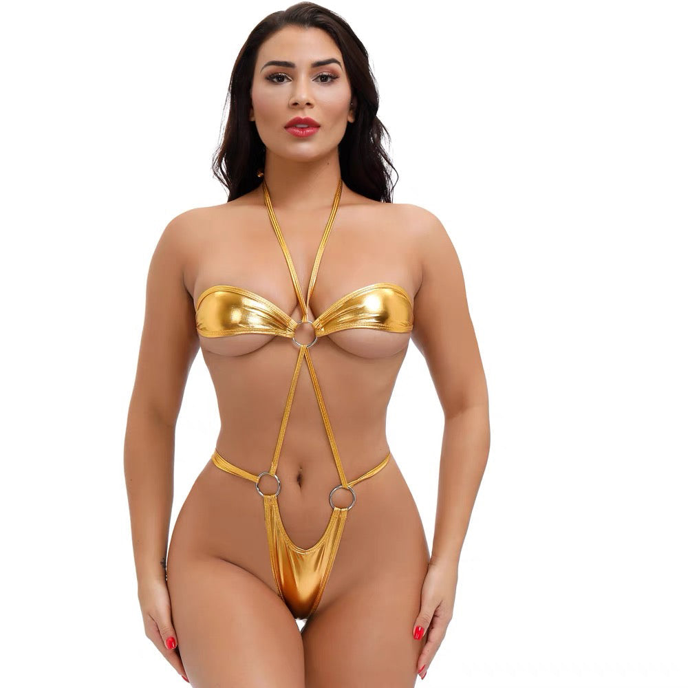 Deep V Halter Backless Teddy