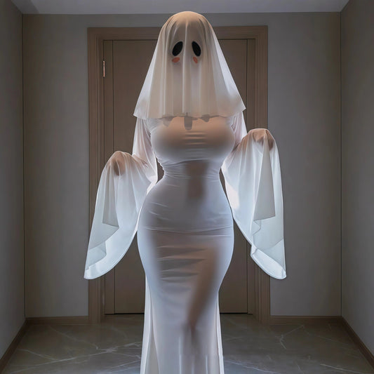 Ghost Veil Bodycon Costume Set