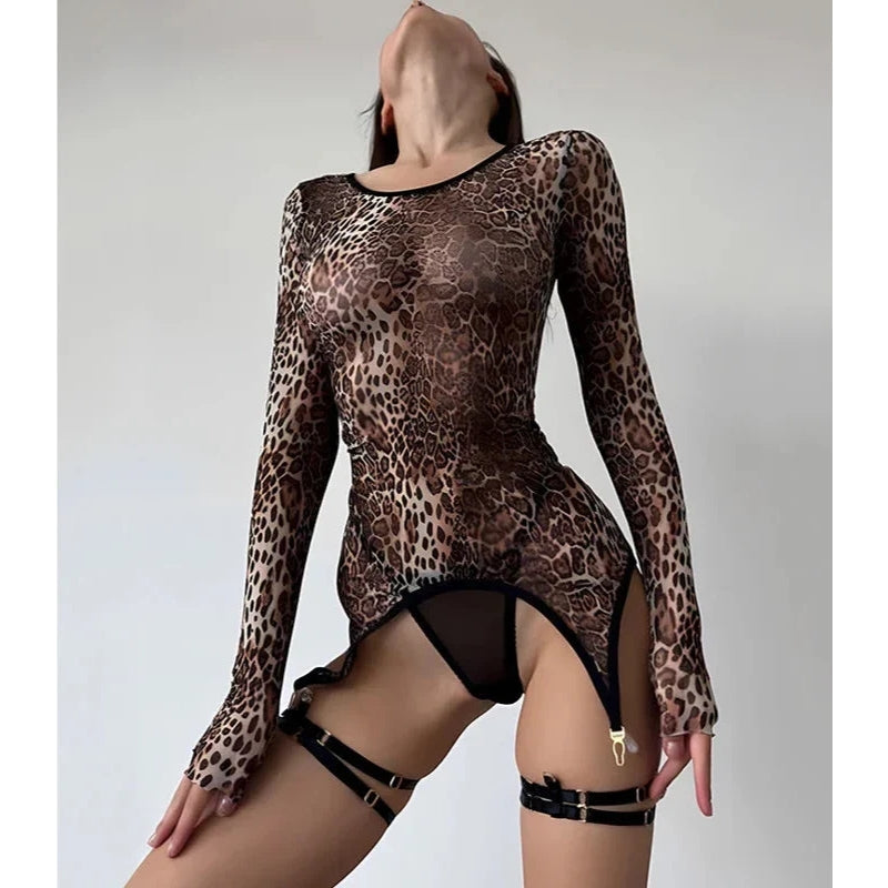 Leopard Sheer Temptation Set