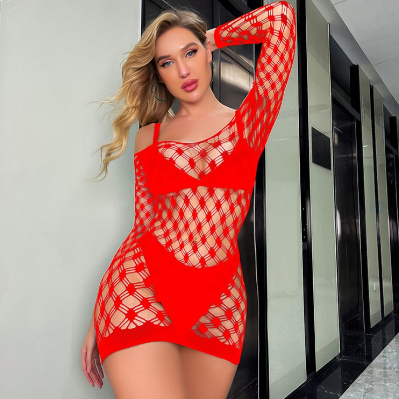 Sheer Fishnet Bodycon Dress