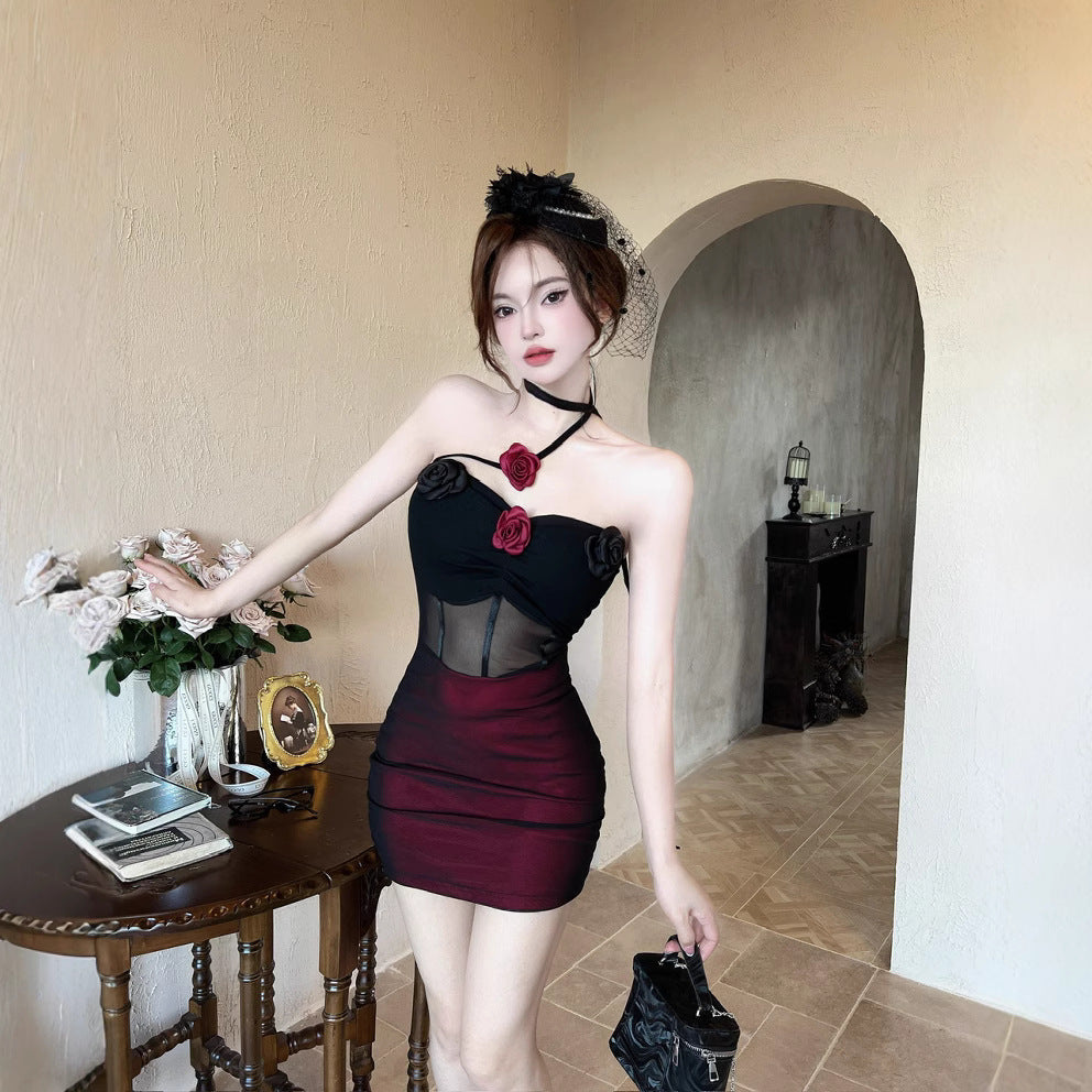Obey Me: Sheer Floral Bodycon Slip