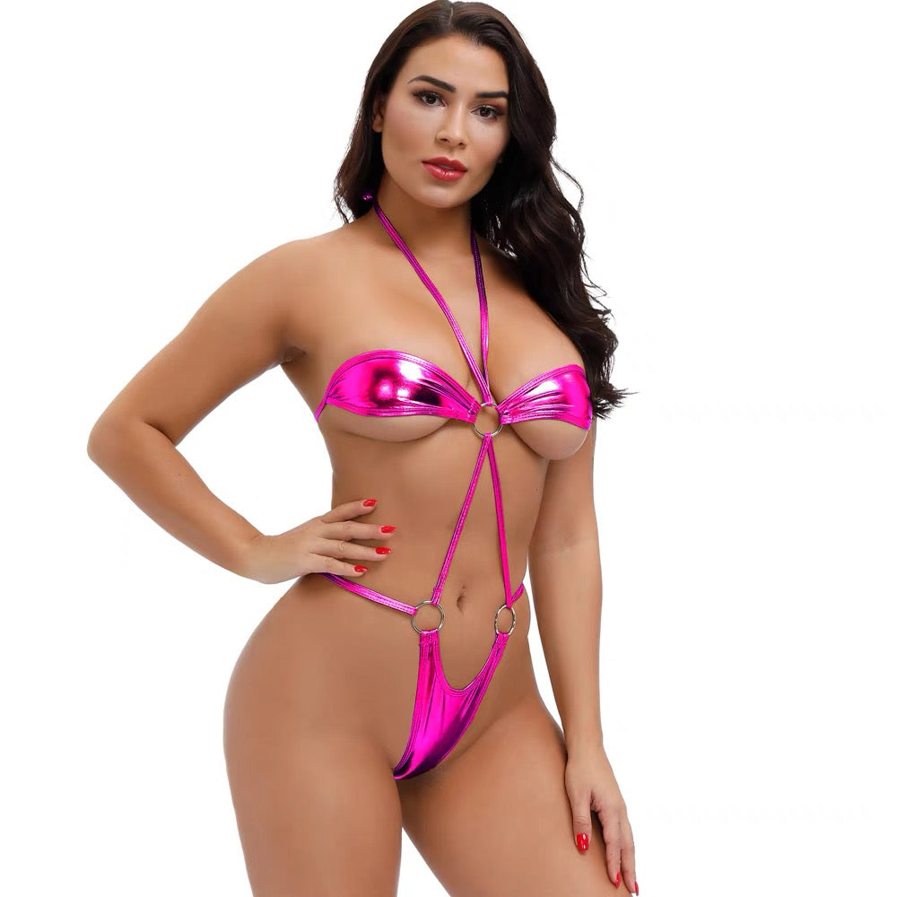 Deep V Halter Backless Teddy