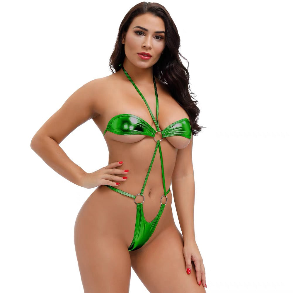 Deep V Halter Backless Teddy