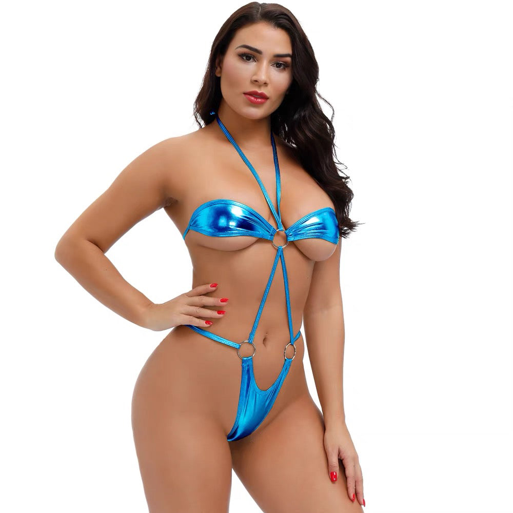 Deep V Halter Backless Teddy